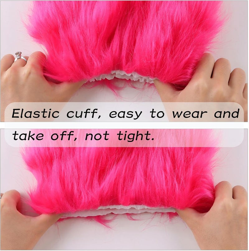 Peecabe Winter Women Faux Fur Fluffy Leg Warmers Fuzzy Long Boot Covers Furry For Christmas - Image 5